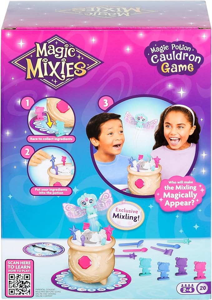 Magic Mixies Magic Potion Cauldron Game. Place The Magic Ingredients Into The Cauldron and Make The Exclusive Mixling Leap Up and Out to Win