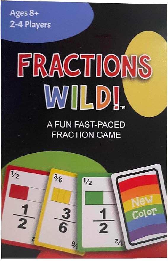 Fractions Wild - Match Fraction Number or Color to be The First to get rid of All Your Cards! Easy to Learn, Fun to pla Math Game for 3rd, 4th, 5th and 6th Grades.