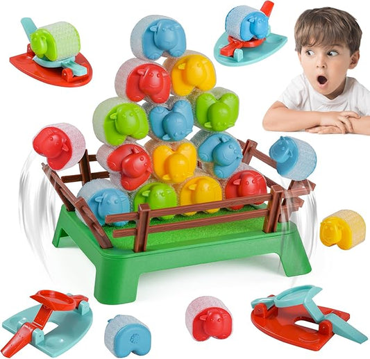 Heap-O-Sheep Game for Kids Ages 4-12 – Fun Family Catapulting Board Games for 2-4 Players, Perfect Party Activity and Ideal Gift for Kids & Adults