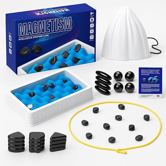 Magnetic Chess Game, 20 Stones, Spone Board, Strings & Storage Bag | Portable Multiplayer Strategy Board Game, Fun Family Night Travel Puzzle Gift