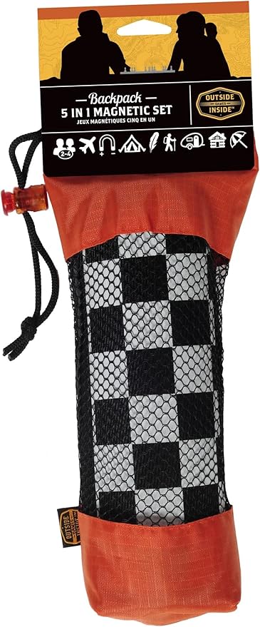 Outside Inside Backpack Board Games, Compact, Foldable, Magnetic, Travel Size for Camping and Travel