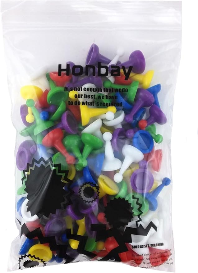 Honbay 120pcs Multi-Color Pawns Pieces for Board Games, Tabletop Markers Component