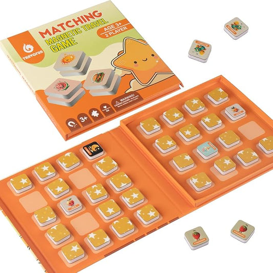Magnetic Matching Memory Game for Kids 3-8 - Perfect Travel Toy for Toddlers - Fun Road Trip & Airplane Activity - Camping Game Essentials.
