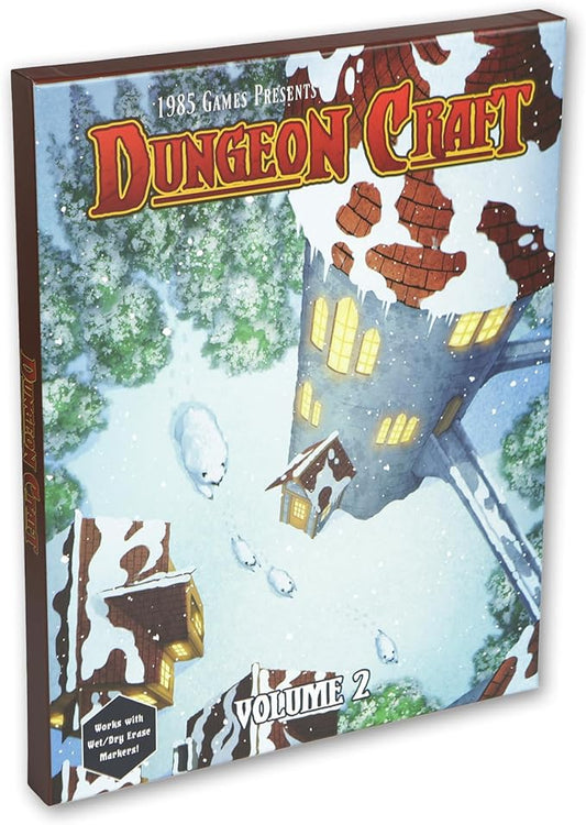 DUNGEON CRAFT Volume 2 Game, Hundreds of Terrain Pieces, Cut Place Play, Build Interactive Maps, Double-Sided & Water-Resistant, Portable 1 Inch Grid Overlay, Works with Wet Dry Erasers