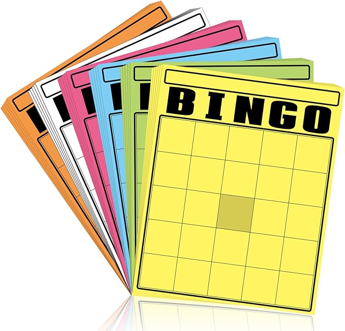 36 Pcs Blank Bingo Cards Multicolor Jumbo Bingo Game Board Make Your Own Cards Bulk Blank Large Sheet Squares Funny Game Board for Adult Party Square Fill in Gift