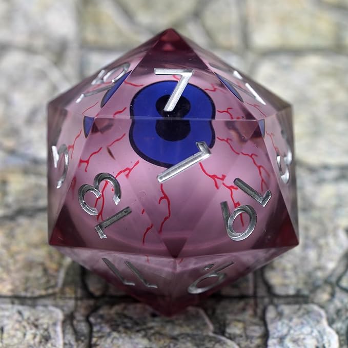 Liquid Core Dragon Eye Dice Single D20,DND RPG Dice,33mm Dragon Eye D20 for Role Playing Table Games