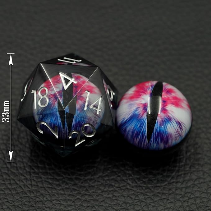 DND Dice D20, DND Eyeball Dice,33MM Oversized D20 for Role Playing Game
