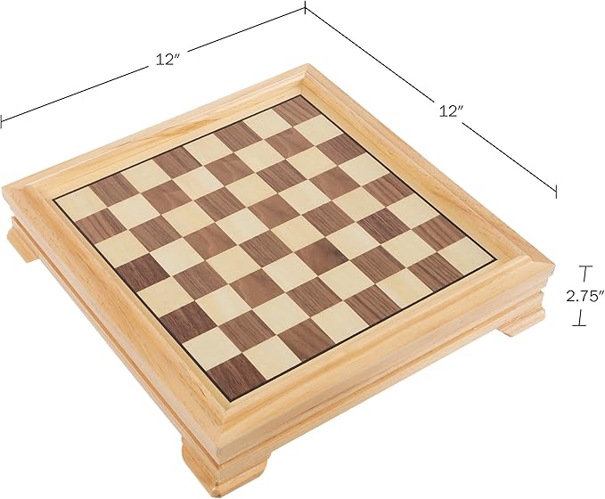 Board Game Set - Deluxe 7-in-1 Classic Board Games for All Ages - Wood Game Center with Storage - Chess, Backgammon, Dominos, Checkers, Dice Set, Cribbage Board, and Playing Cards by Trademark Games