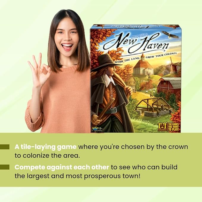 R&R Games New Haven Board Game: A Strategic Tile-Laying Board Game for Family Night