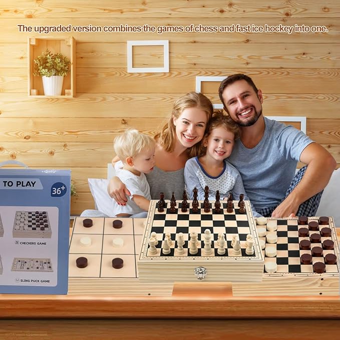 Fast Sling Puck Game Paced, Table Desktop Battle,Winner Board Games Toys for Adults Parent-Child Interactive Chess Toy Board Table Game (Large-Foldable)