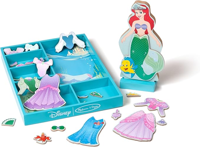 Melissa & Doug Disney Ariel Magnetic Dress-Up Wooden Doll Pretend Play Set (30+ pcs)