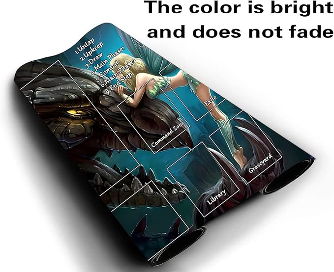 MTG Playmat, Game Play Mat for MTG TCG 24 x 14 inches Trading Card Inked Game Playmats with Storage Bag Smooth Rubber Surface Battle Game