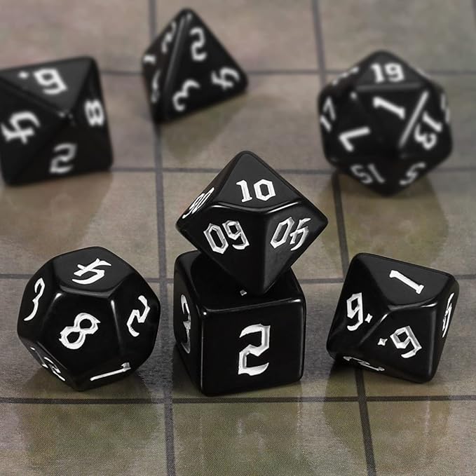 CiaraQ DND Polyhedral Dice Set with Dice Bag for Dungeons and Dragons RPG MTG Role Playing Table Games