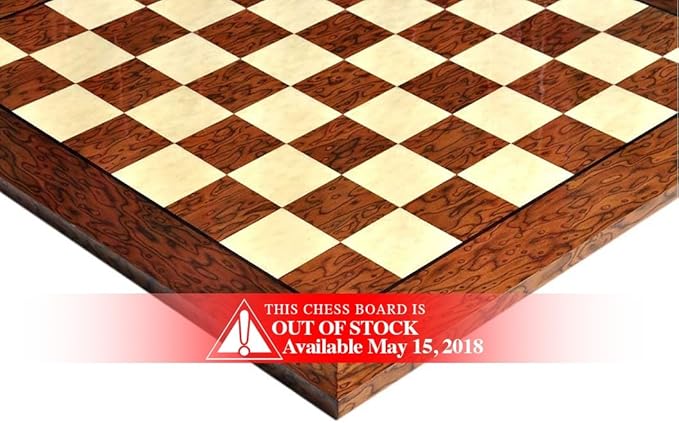 The House of Staunton Standard Traditional Chess Board - 2.25" (Brown Erable & Bird's Eye Maple - Gloss Finish)