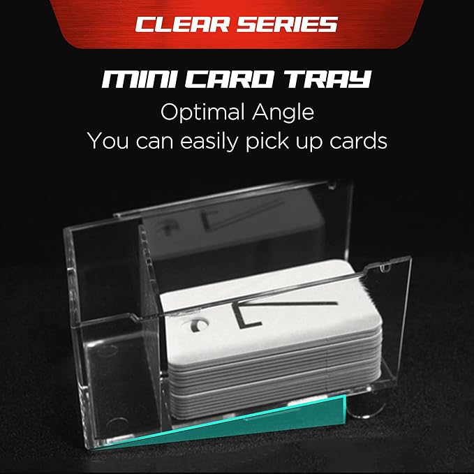 Clear Mini Card Game Holder [4 Pack] | Connectable Trading Card Sorting Trays | Durable Plastic Made | Board Game Organizers & Accessories Compatible with Multiple Board Card Games