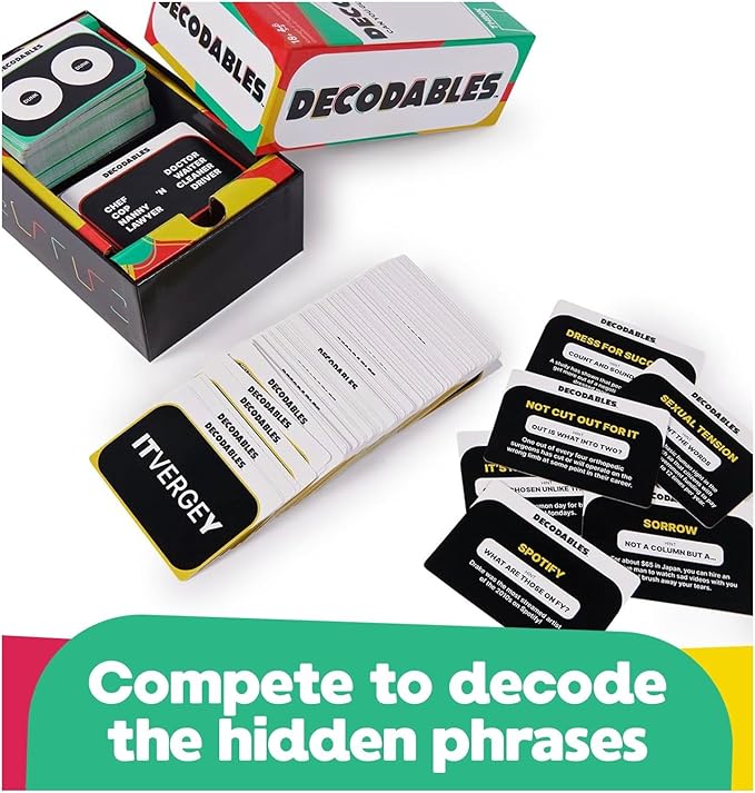 Spin Master Games, Decodables - A Hysterical Adult Party Game, Card Game for Bachelorette Parties, College, Birthday, for Ages 18+