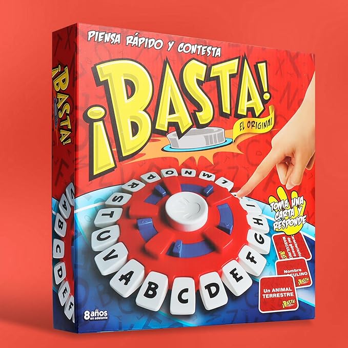 2025 Basta Juego De Mesa Español | Word Game | Fast-Paced Family Board Game | Choose a Category & Race Against The Timer to be The Last Player | Learning Game Great for All Ages (Latin Spanish)