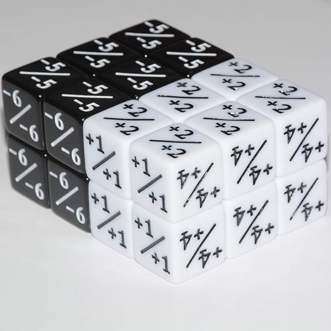 Six Sided Dice Set, 24 Pieces Counter Dice Token Dice Tracking Counter for MTG CCG Card Gaming