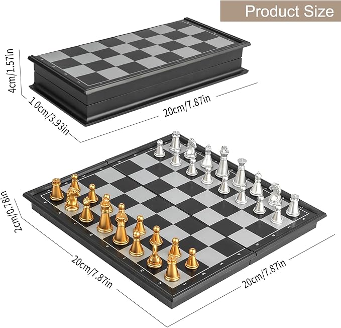 Chess Sets 8 Inch,Magnetic Chess Game,Chess Sets for Adults,Foldable Chess Board, Mini Chess Set for Kids Portable Travel Chess Set,Waterproof Chess Sets Perfect for 2 Player