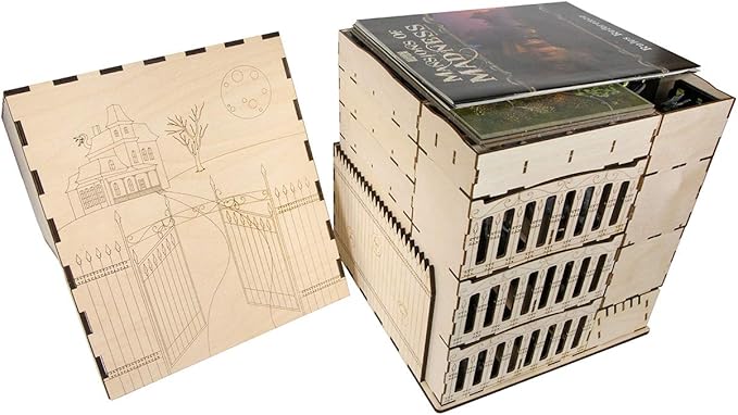 The Broken Token Mansions of Madness Compatible Mad Manor Crate - Wooden Storage Box with Multiple Trays and Dividers