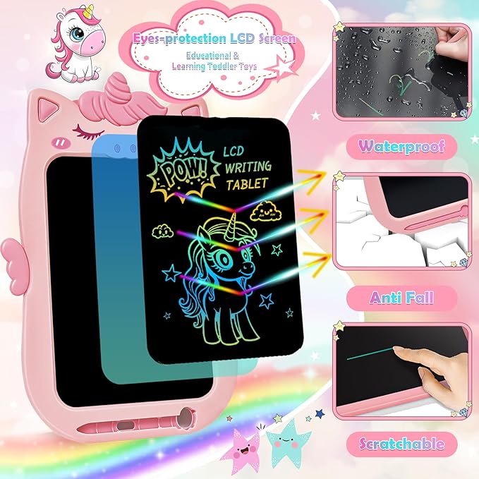 Toys for 1 2 3 Year Old Girl Gifts,10IN LCD Writing Tablet for Kids,Toddler Toys Age 1-2 Drawing Tablet,Doodle Board for Baby Girls Toys Age 4-5,Educational Learning Toys for Christmas Birthday Gifts