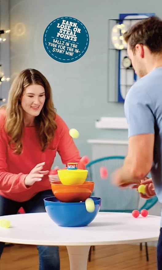 Ballz'n | The Fast Paced Pong Ball Bouncing Trick Shots Game for Tipsy Adults and Family Game Night | Fun Family Board Game Floor Game Party Game Adult Game | Portable and Easy Storage | 2-6 Players