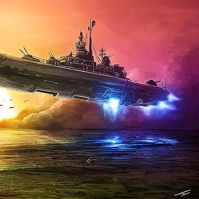 Aerodome: Game Mat - Skies of Azure - 14 x 24 Neoprene Mat, Scenic Image, Tactical Aerial Combat Card Game Accessory