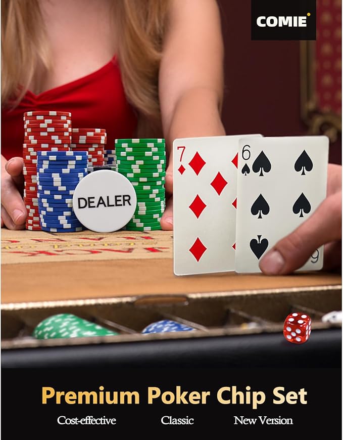 Poker Chips with Numbers,500PCS Poker Chip Set with Aluminum Travel Case,11.5 Gram Poker Set for Texas Holdem Blackjack Gambling.