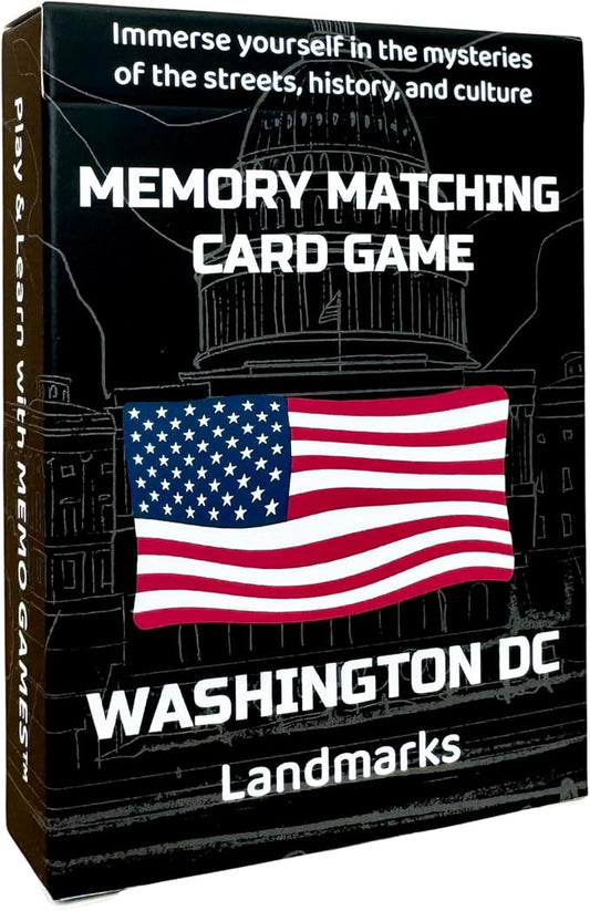Memory Matching Card Game - Washington, D.C. Landmarks – Fun & Educational Family Concentration Game for Teens, Adults & Seniors – Travel Pack
