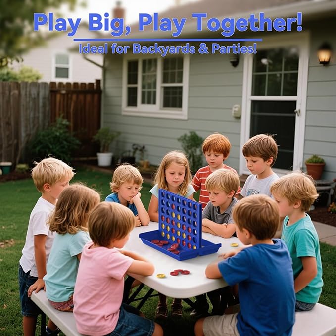 Pup Go 4 in a Row Game Big, 6 Spare Discs Included, Board Games Toys for Boys, Classic Four in a Row and Family Fun Games for Ages 3 4 5 6 7 8 Year Old Kids(Big)