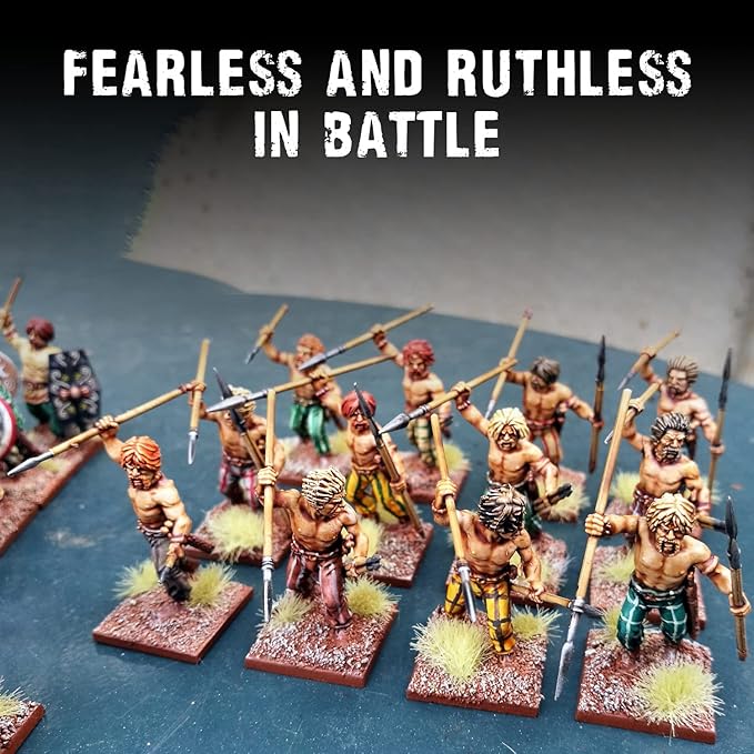 Wargames Delivered SPQR - Gaul - Tribesmen with Javelins. 28mm Miniatures Base, Roman and Greek Military Legion Miniatures for Wargames, and Roman War Games by Warlord Games