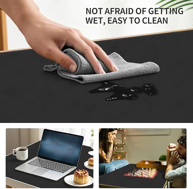 Square Large Tabletop Game Playmat,Used for Playing Poker,Mahjong,Playing Cards,and Role-Playing Games, with Thick Seam Edge,Waterproof,and Anti Slip(120 * 120cm*2mm) Black