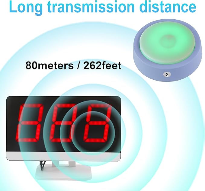 Wireless Quiz Answer Game Buzzer System Gameplay 262ft for Game Show Family Game Nights Debate Contests in Companies Offices School Contest Classroom Trivia Nights (10 Buttons Set)
