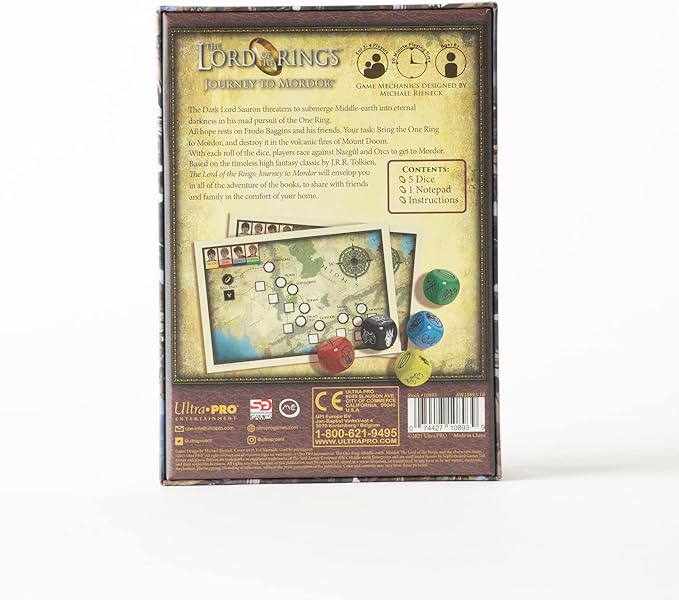 Ultra Pro Lord of The Rings: Journey to Mordor Dice Game - Great for Friends and Family Gatherings , Embark on a New Journey to Destroy The one Ring in Mount Doom