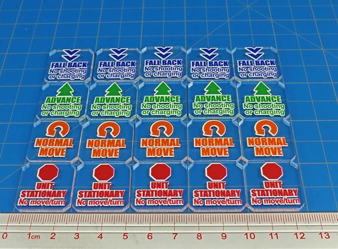 LITKO Upgrade Tokens | Compatible with Warhammer 10th Edition | Half-Strength | Battle Shocked | Wound | Movement | Modifier | WH40Kv10 (Movement Tokens)