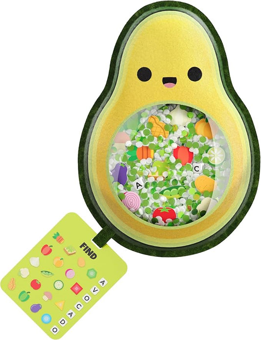 BIZYBOO - The Original Seek & Find Plush - Hidden Object Search Problem Solving Educational Matching Game for Kids 2 and Up (Guac)