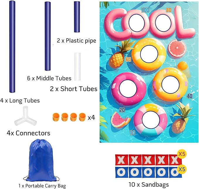 Remit Bean Bag Toss Game, Fun Outdoor Cornhole Set for Ages 3-8