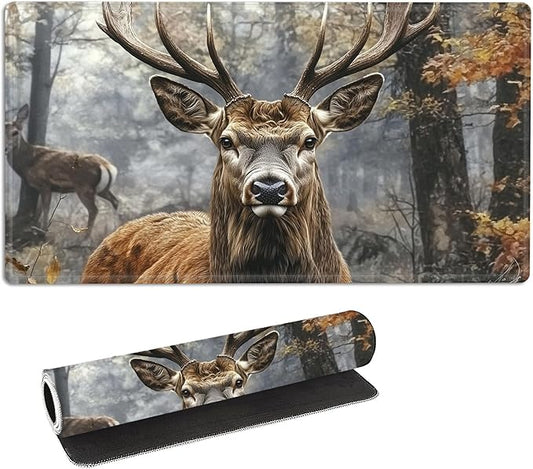 for MTG Playmat with Storage Bag, for TCG Playmat and Playing Card Mat for Magic Board Games, Non-Slip Realistic Deer Desk Mat, Stitched Edges Game Mat, Rollable & Foldable Card Playmat