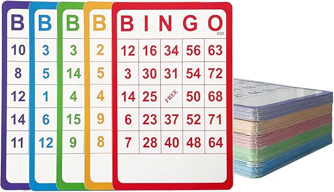 Yuanhe Complete Bingo Game Set - 100 Bingo Cards,1000 Chips and Deck of Calling Cards for Family,Large Groups,Parties,Game Nights