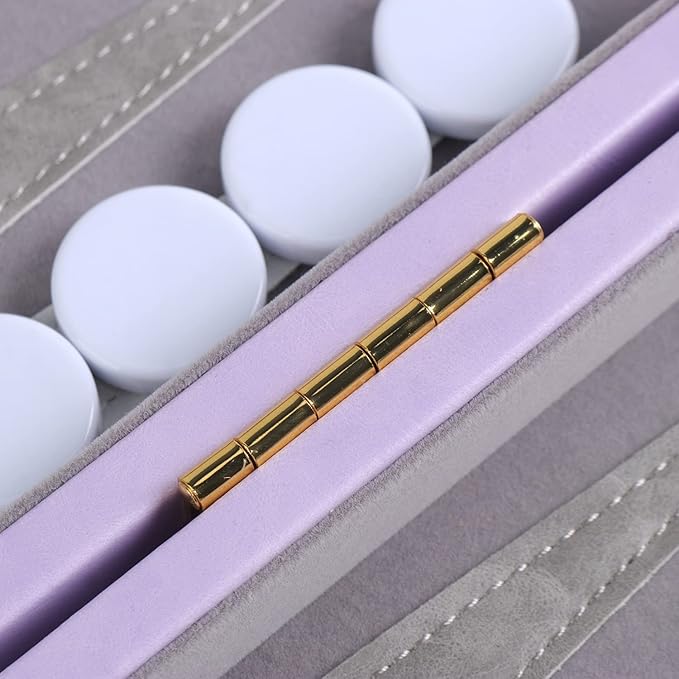 Travel Medium 15 Inch Backgammon Set Classic Board Game Travel with Leather Make Board Gift Package, Portable Travel Strategy Backgammon Game Set for Adults, Kids (Purple, Medium)