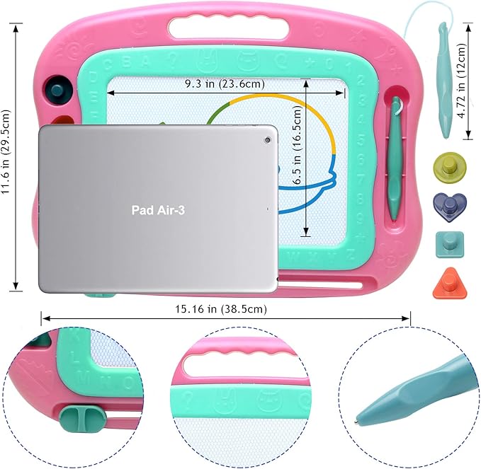 Magnetic Drawing Board Magna Kids Doodle Board,Toddler Toys for Girls Boys 3 4 5 6 7 Year Old,Large Etch A Gifts Sketch Board Colorful Magnet Erasable Pad
