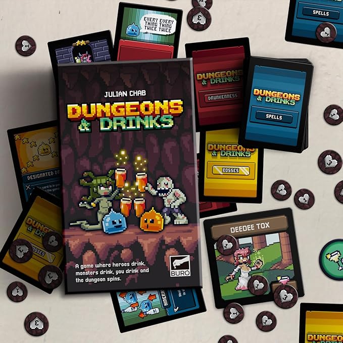 | Dungeon & DR!NKS - Ultimate Adult Card Game - Quick & Engaging 30-Minute Fun for 2-6 Players, Adult Parties, Friendsgiving & Game Nights - Christmas Games