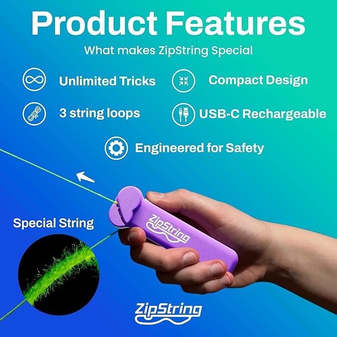 Original - As Seen on Shark Tank - Classic Rope Launcher Toy, Perfect for Kids & Adults - Fly a String Loop in The Air for Endless Tricks & Fun, Wonderment Awaits, Vivacious Violet