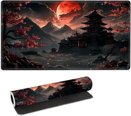 for MTG Playmat with Storage Bags, Card Playmat for TCG Card Playing Game,Rollable & Foldable for PTCG and Board Game Mat for Cards,Non-Slip Pagoda Desk Mat for Home Office
