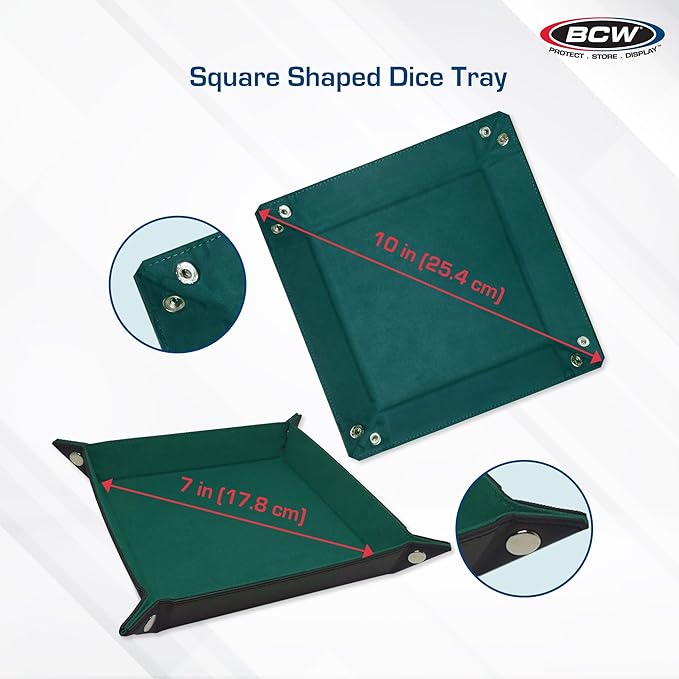 BCW Square Dice Tray - Teal | 7x7 Inches | Ideal for Dungeons and Dragons, Pathfinder, etc | Dice Rolling Tray Gaming Accessory for Tabletop RPGs and Board Games…