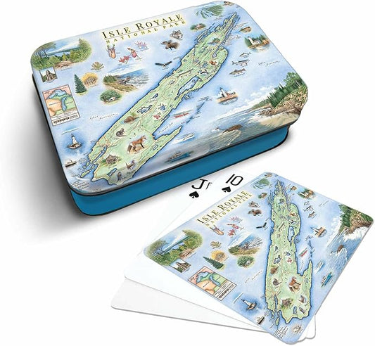 Isle Royale National Park Map Standard 52-Deck Playing Cards - Official Vegas Poker Size