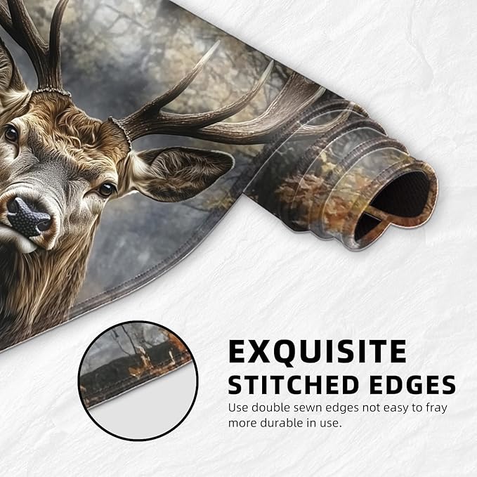 for MTG Playmat with Storage Bag, for TCG Playmat and Playing Card Mat for Magic Board Games, Non-Slip Realistic Deer Desk Mat, Stitched Edges Game Mat, Rollable & Foldable Card Playmat