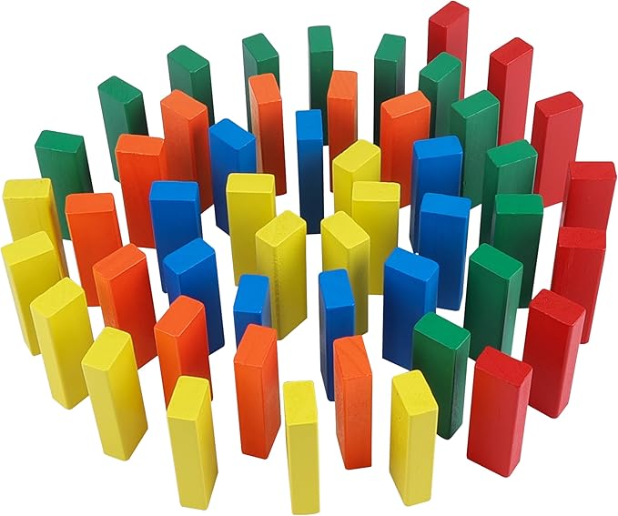 GOTHINK Tumble Tower Game for Kids and Adults, 60pcs Wooden Stacking Board Games Building Blocks for Kids and Family Games Night, Colorful Wood Balancing Blocks Game