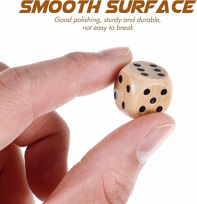 Wooden 6 Sided Dice Game Dice 10Pcs Wooden Dice 16mm Dice with Numbers 1-6 Wooden Dice Set Party Favors for Table Games
