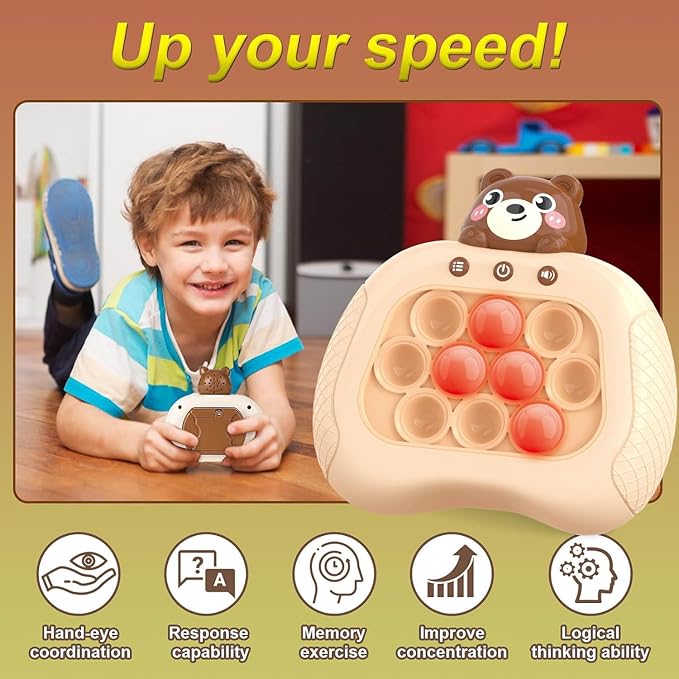 Quick Push Game Fidget Toys for Kids Adults, Handheld Speed Pushing Game Machine, Push Bubble Stress Toy, A Fun Multiplayer Game for Family, Birthday Gifts for 3-12 Years Old Kids Girls Boys